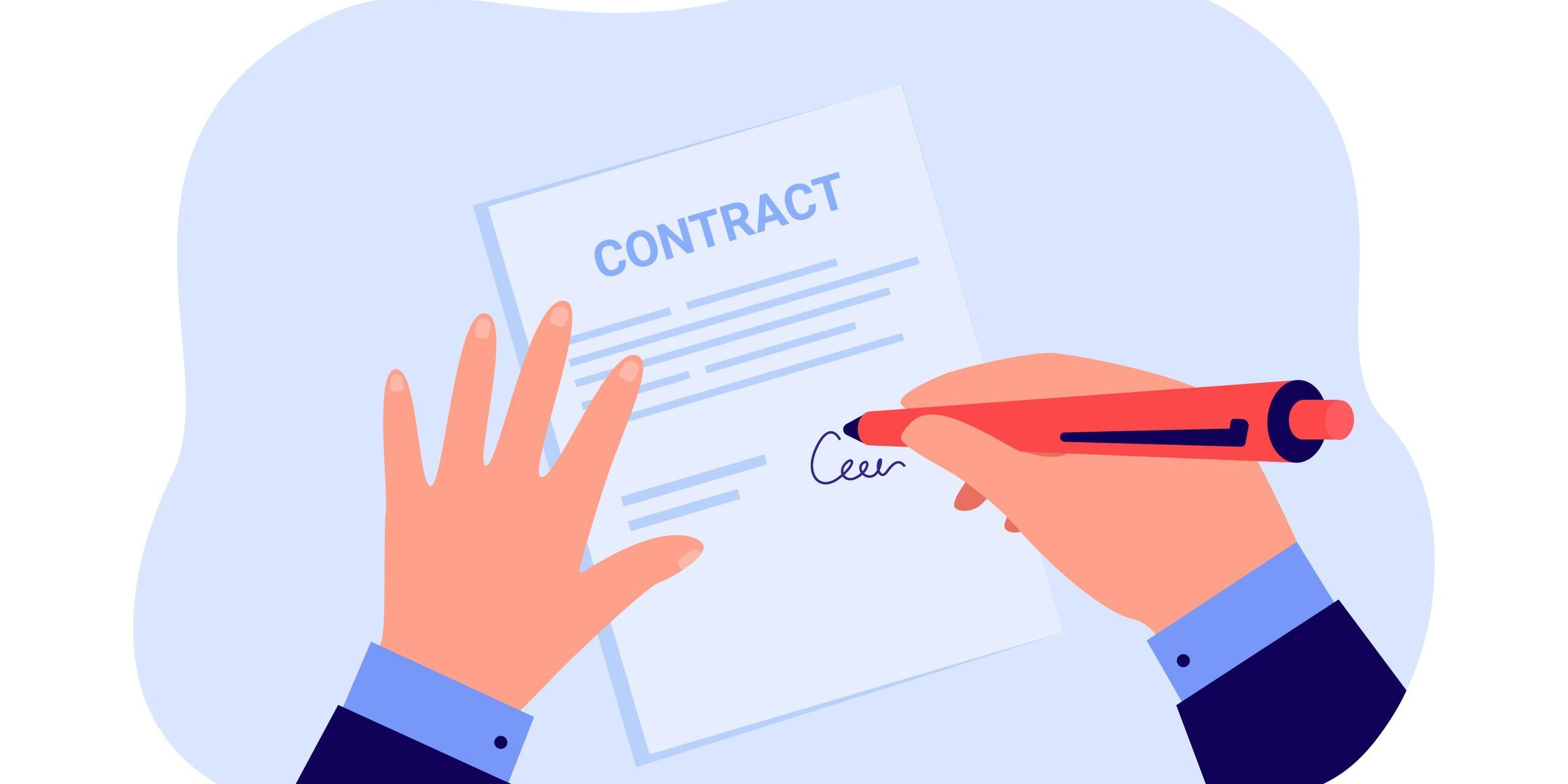 Businessman signing contract Cómo rescindir un contrato de alquiler antes del primer año